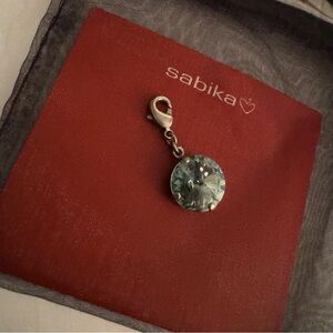 Sabika Deep Blue Gray Crystal Pendant